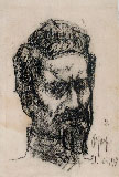 ALDO CARPI, Portrait of Cesare Battisti, black chalk
